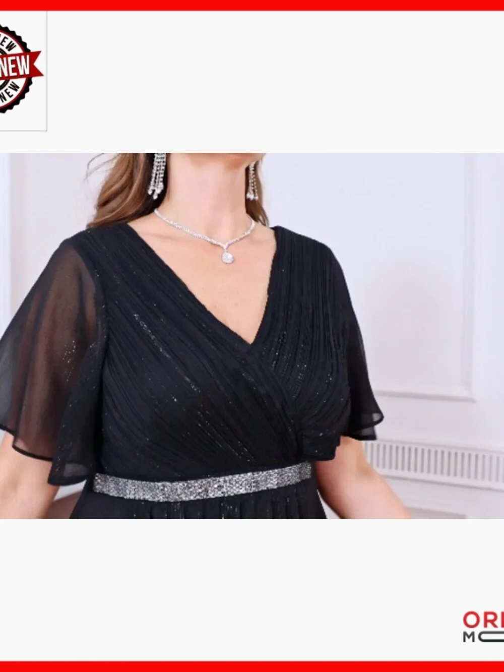 Plus Size Formal Cocktail Dress High Low Pleated Wrap V Neck